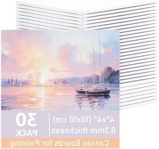 Tela per dipintura - 30 pezzi 10 x 10 cm con telaio di cotone