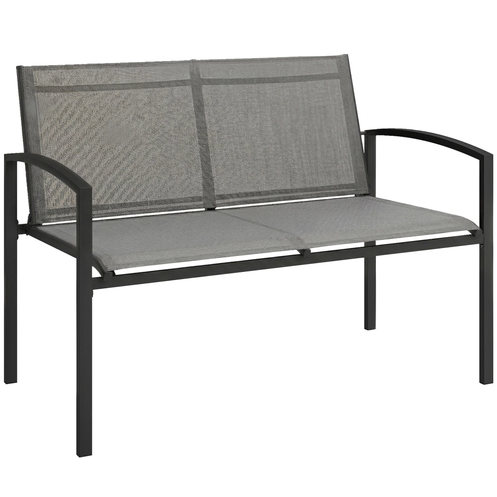 Panchina da giardino 2 posti in metallo ¨C zephmum ¨C Grigio 112x66x80 cm