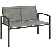 Panchina da giardino 2 posti in metallo ¨C zephmum ¨C Grigio 112x66x80 cm