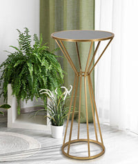 Tavolino Simple New 50x100x50 cm in Ferro e MDF Oro