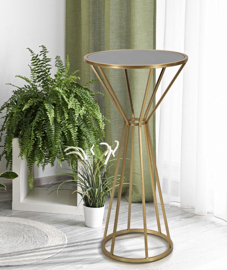 Tavolino Simple New 50x100x50 cm in Ferro e MDF Oro