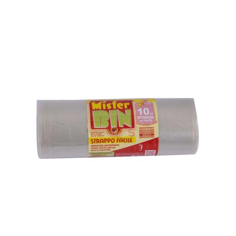 Sacco Immondizia Legacci Trasp 70X110 pz.10 Mr.Bin