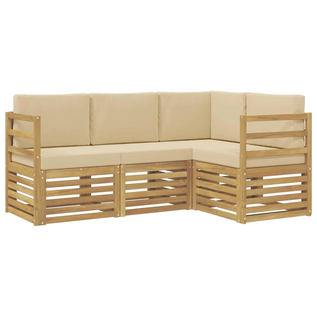 Set divani 4 pcs Bianco e Beige 185,5 x 126,5 x 73 cm
