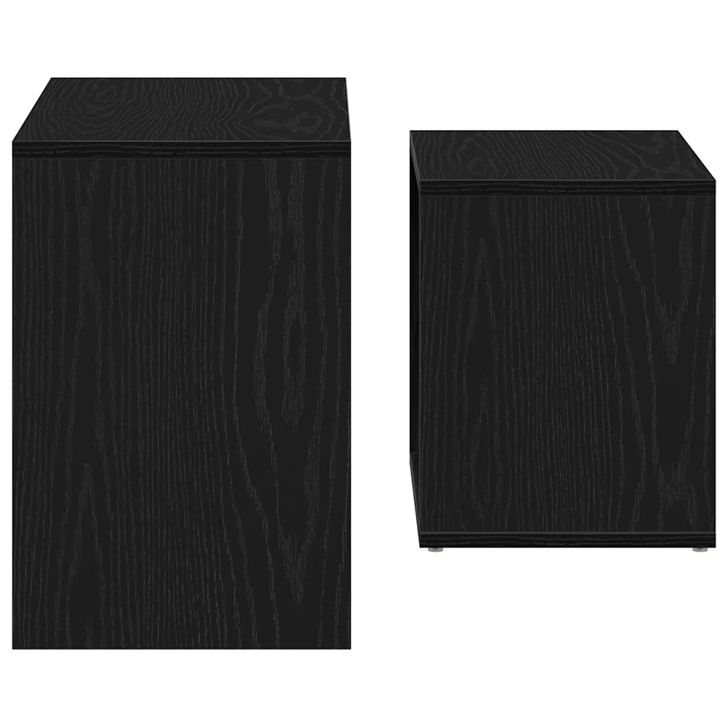 Tavolini da Salotto 2 pz Rovere Nero in Legno Multistrato
