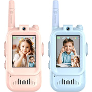 Trade Shop - Walkie Talkie Per Bambini Video Chat Con Schermo Radio Giocattolo Ricaricabili Cambia Voce -