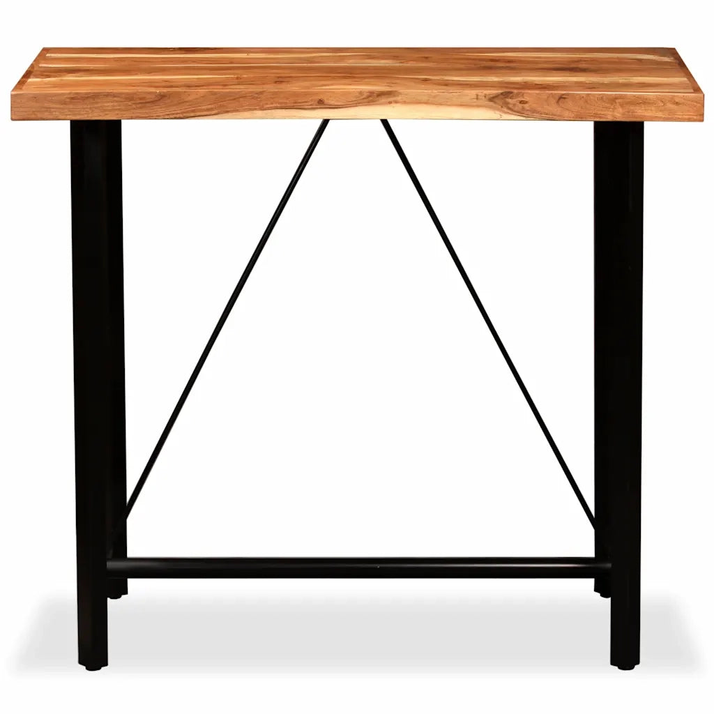 Set da Bar 5 pz in Legno Massello Acacia in Vera Pelle e Tela cod mxl 23024