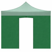 Telo laterale 3x2m verde impermeabile con porta avvolgibile per gazebo richiudibile 3x3mt