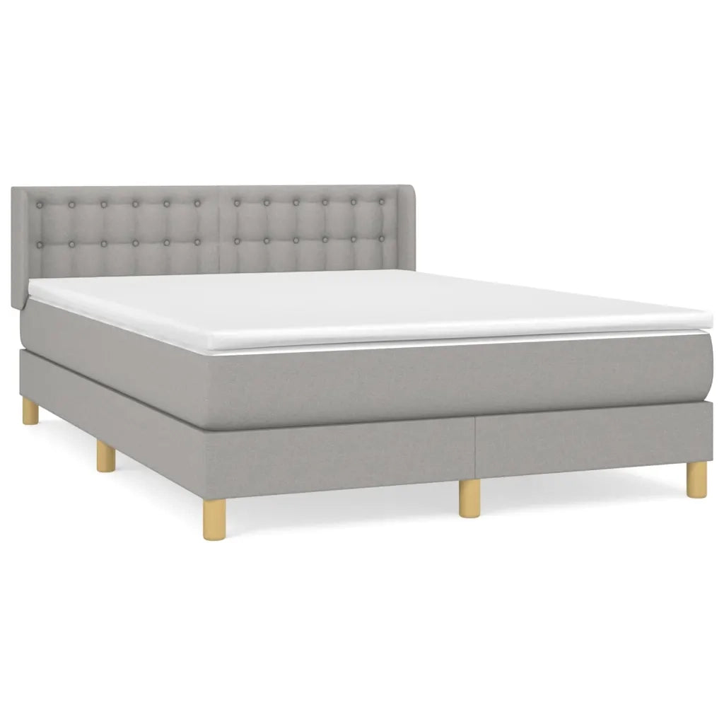 Giroletto a Molle con Materasso Grigio Chiaro 140x190cm Tessuto 3130585