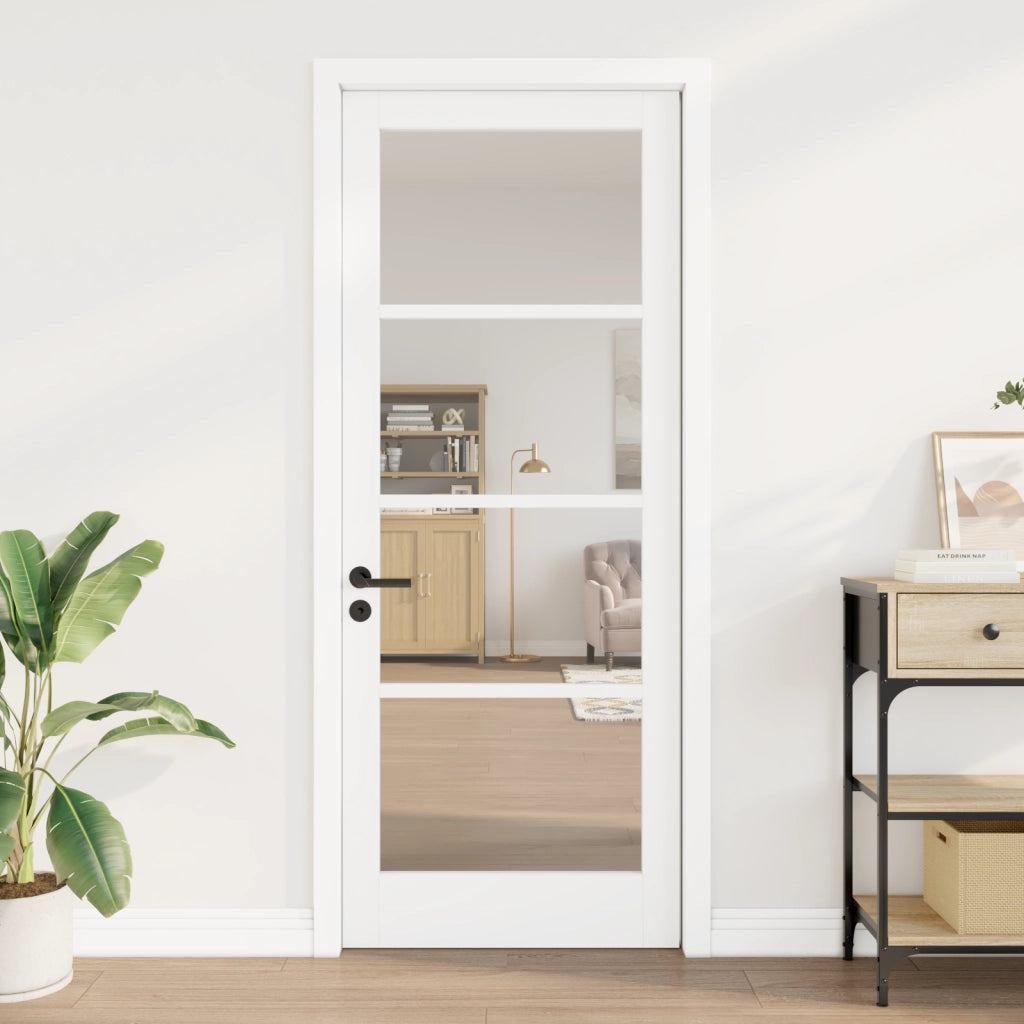 porta interna con vetro "ORKDAL" bianca 83x211x4 cm