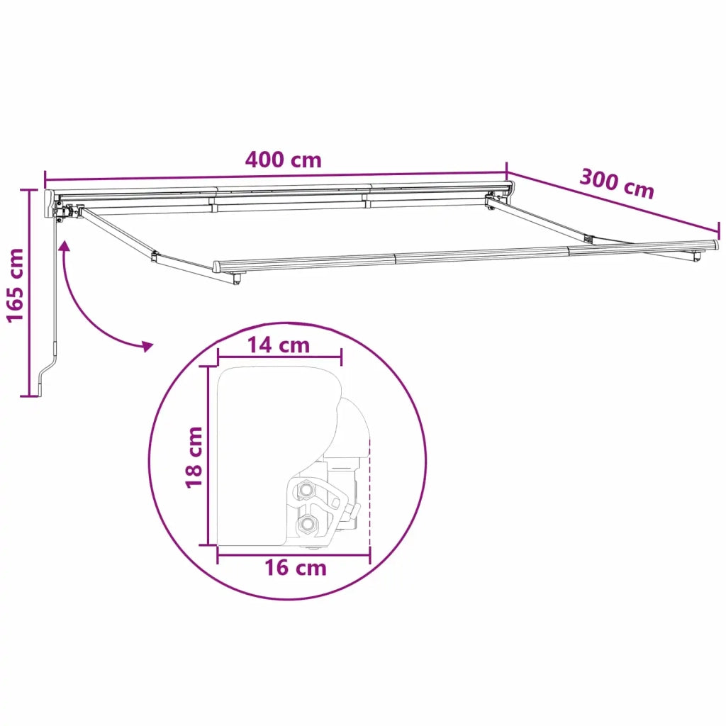 Tenda retrattile Grigio chiaro e bianco 4 × 3 m 3426090