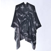 Nuovo scialle jacquard versatile con motivo a libellula per donna, stile etnico autunnale, morbido e caldo.