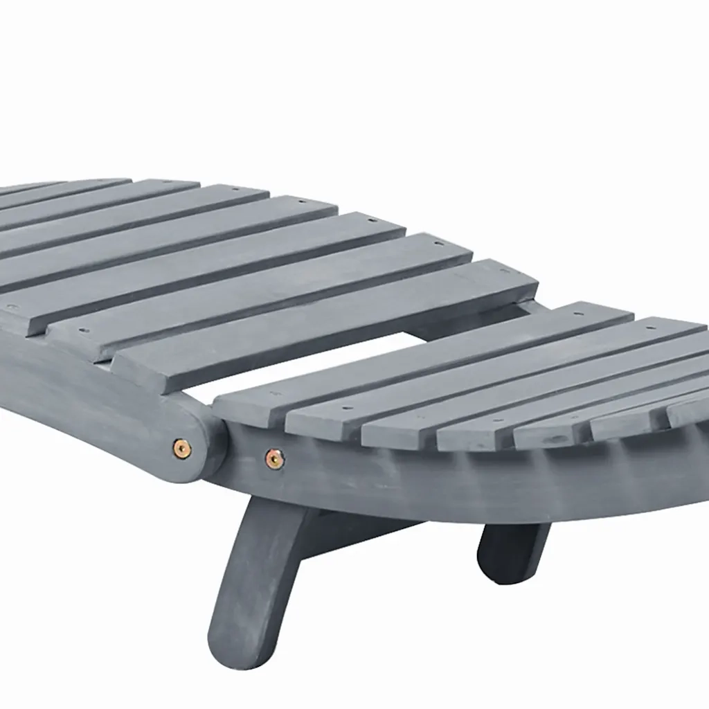 Lettino Prendisole con Cuscino in Legno Massello di Acacia 3064055