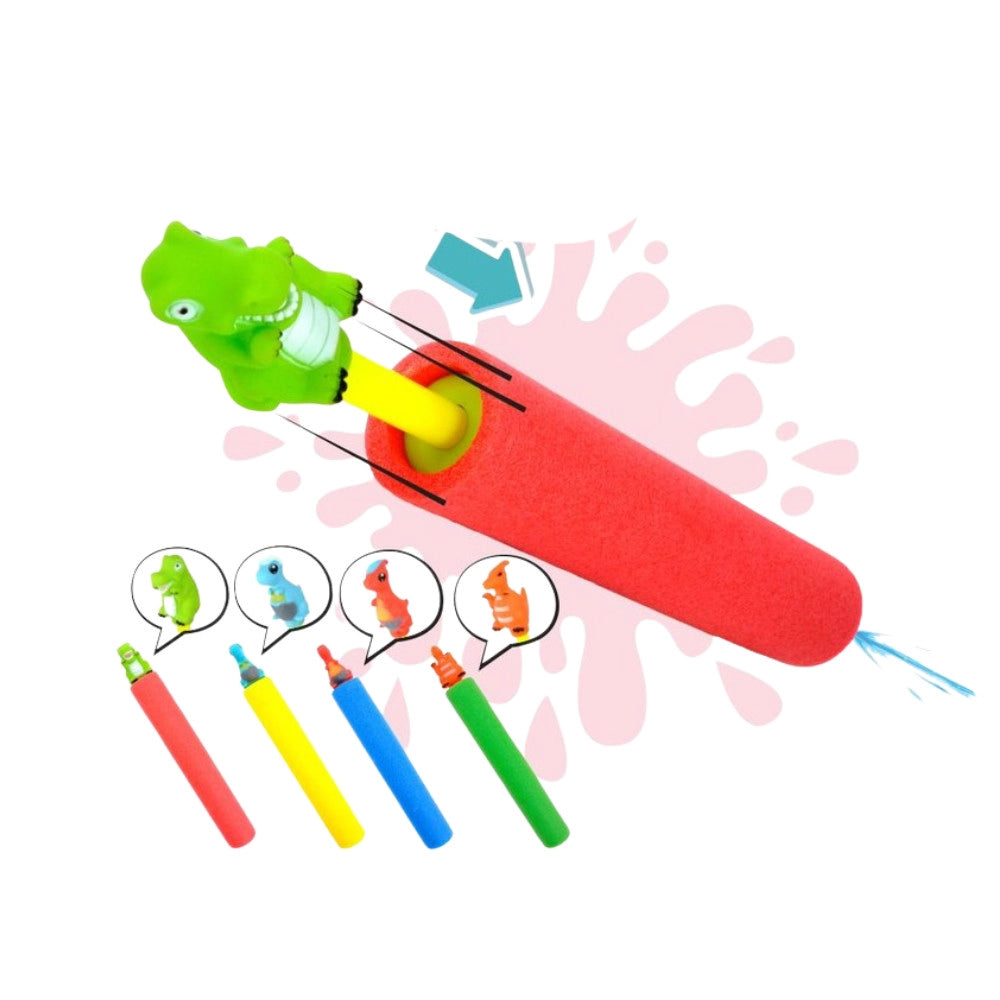 Trade Shop - Pistola Acqua Foam 34 Cm Con Animale Spara Acqua Bambini Gioco Estivo -