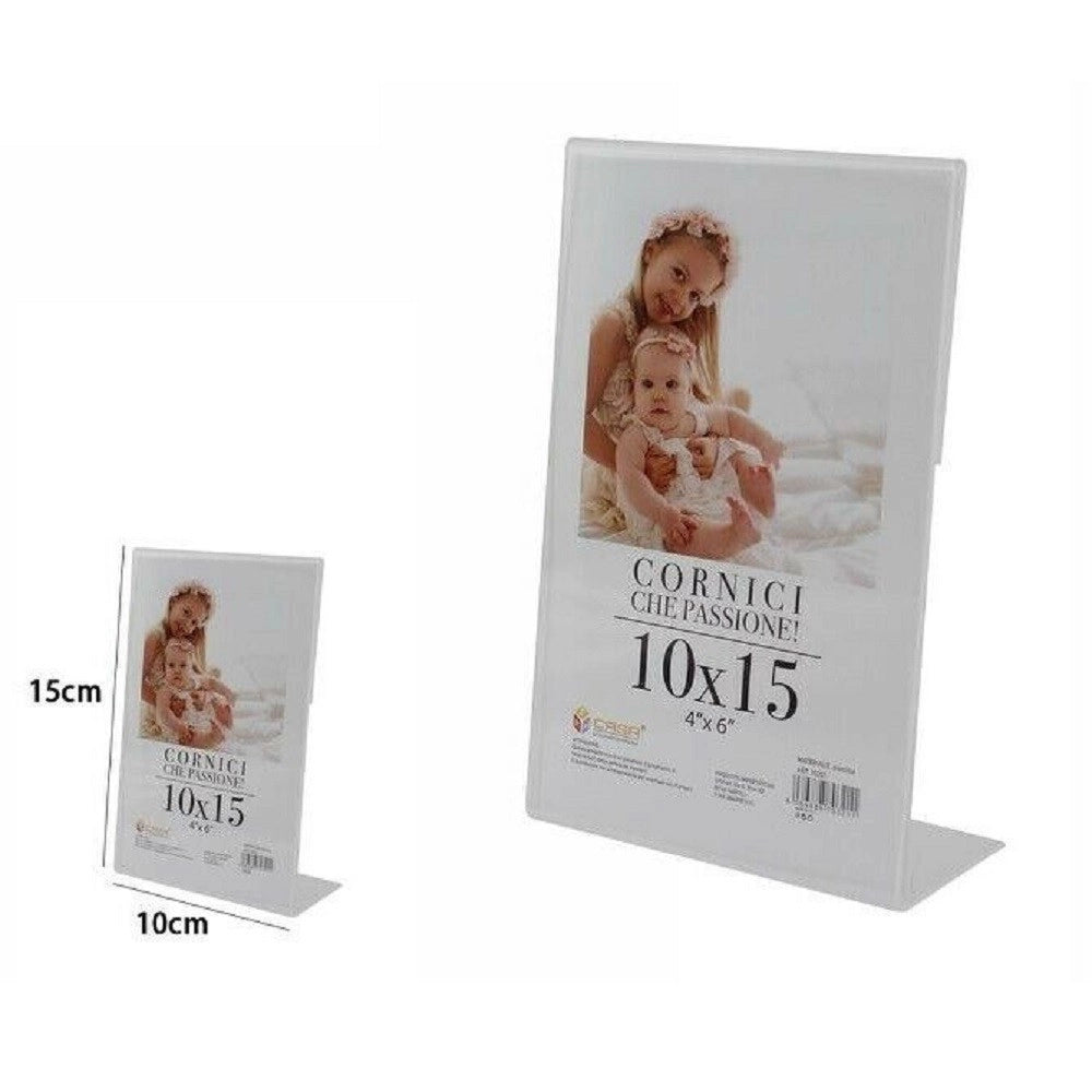 Trade Shop - Cornice Portafoto Porta Foto Fotografie Acrilico Verticale Stand 10 X 15cm 70321 -