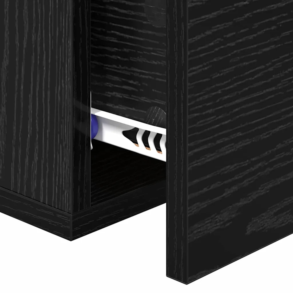 Comodino | Armadio da Notte | Mobiletto da notte Rovere nero 35 x 35 x 20 cm Legno multistrato