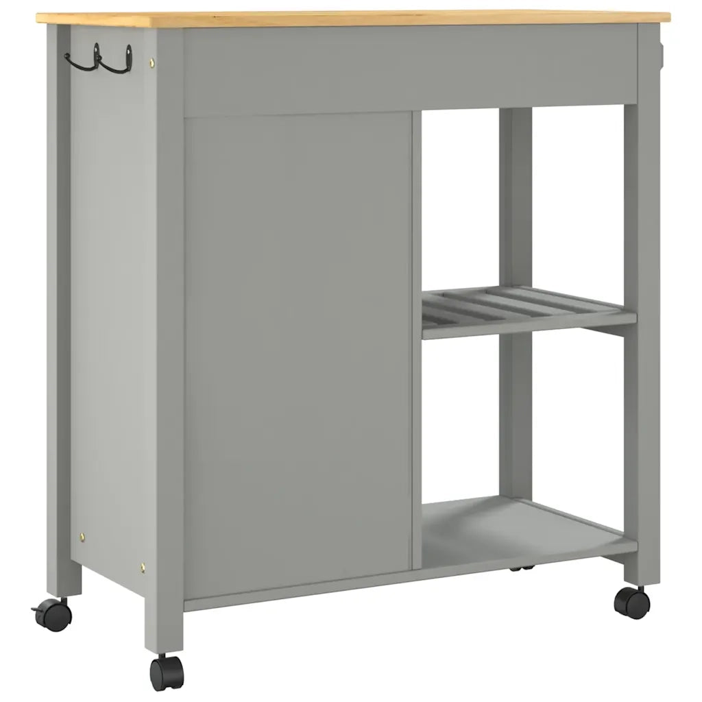 Carrello da Cucina-Scaffale per Cucina MONZA 84x40x88,5 cm in Legno Massello di Pino 855909