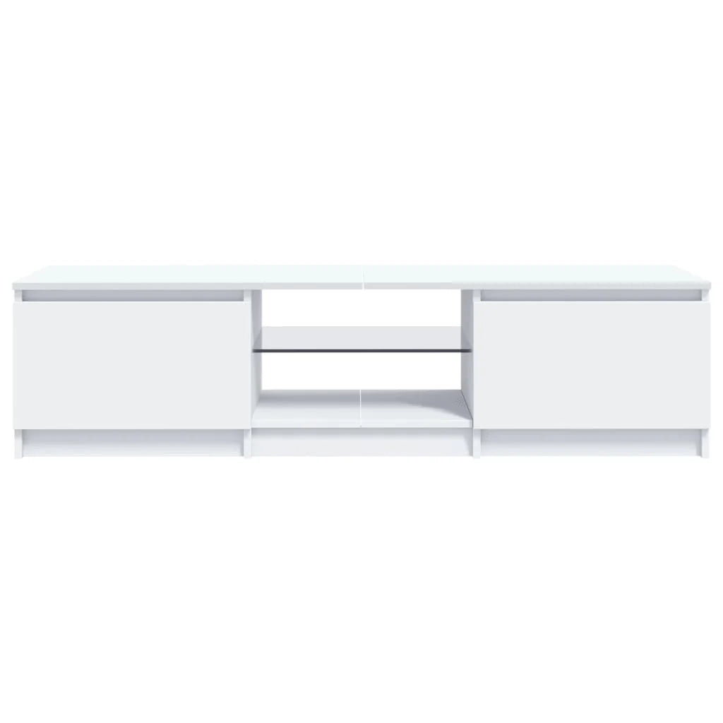 Mobile TV multimediale scaffale TV credenza mobile TV sala da pranzo soggiorno camera da letto con luci LED 140 x 40 x 35,5 cm bianco 02_0026533