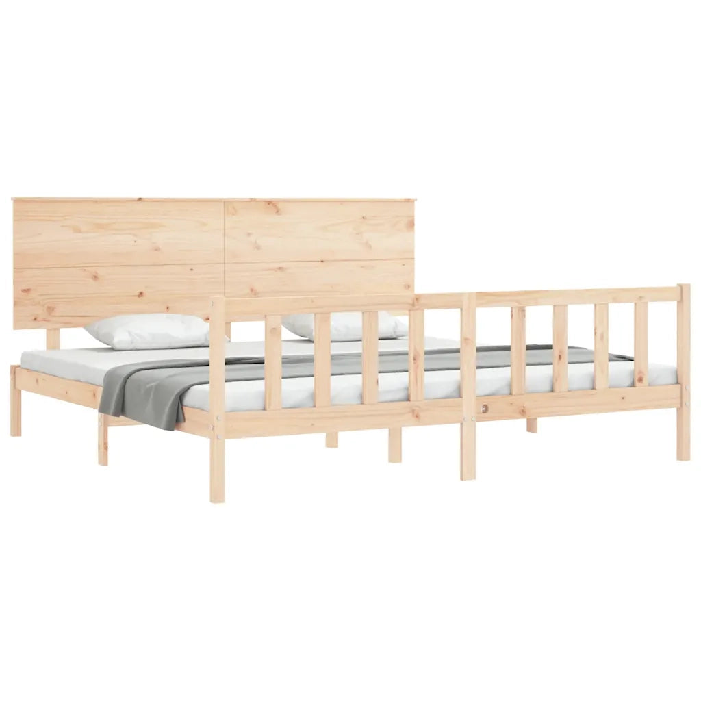 Giroletto senza Materasso-Struttura Letto 200x200 cm in Legno Massello di Pino 702231