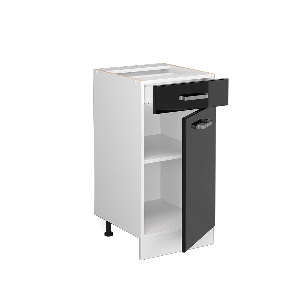 Vicco Mobiletto base per cucina Nero lucido 40 cm , PL Rovere