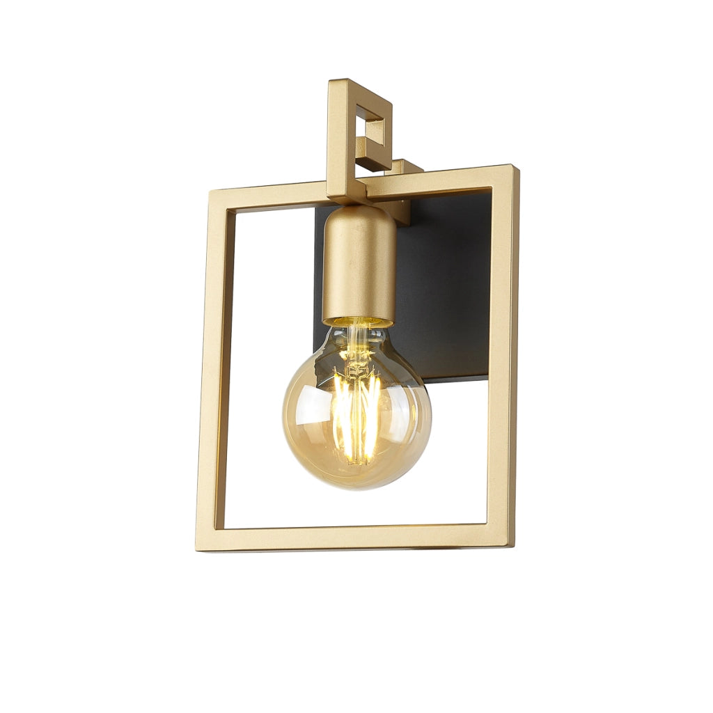 Applique glamour Primero a cornice nero-oro E27 60W Italux
