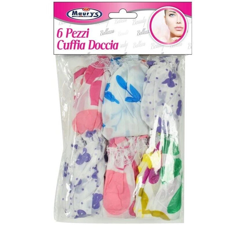 MAURY'S CUFFIE DOCCIA IN CONFEZIONE DA  6 PZ CON COLORAZIONE ASSORTITA