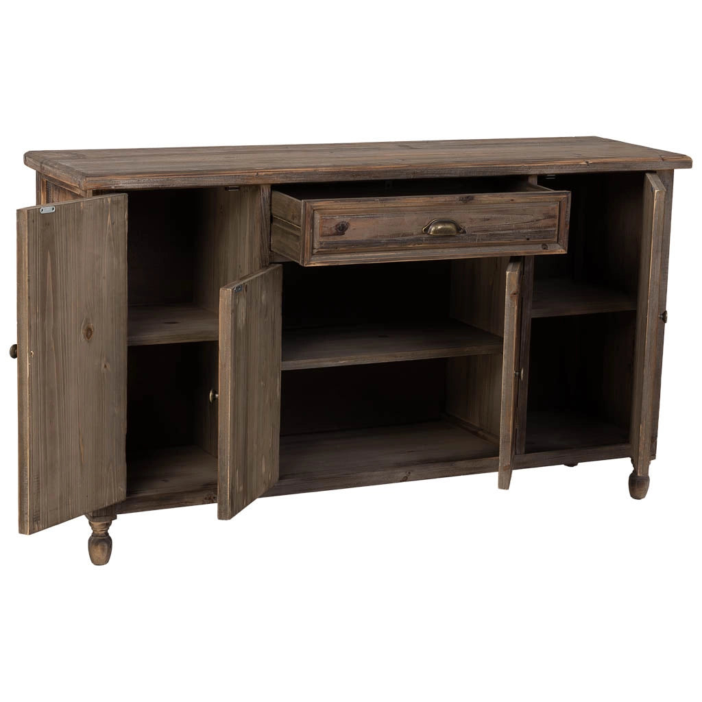 Credenza in legno con 4 ante e 1 cassetto 150x40x84