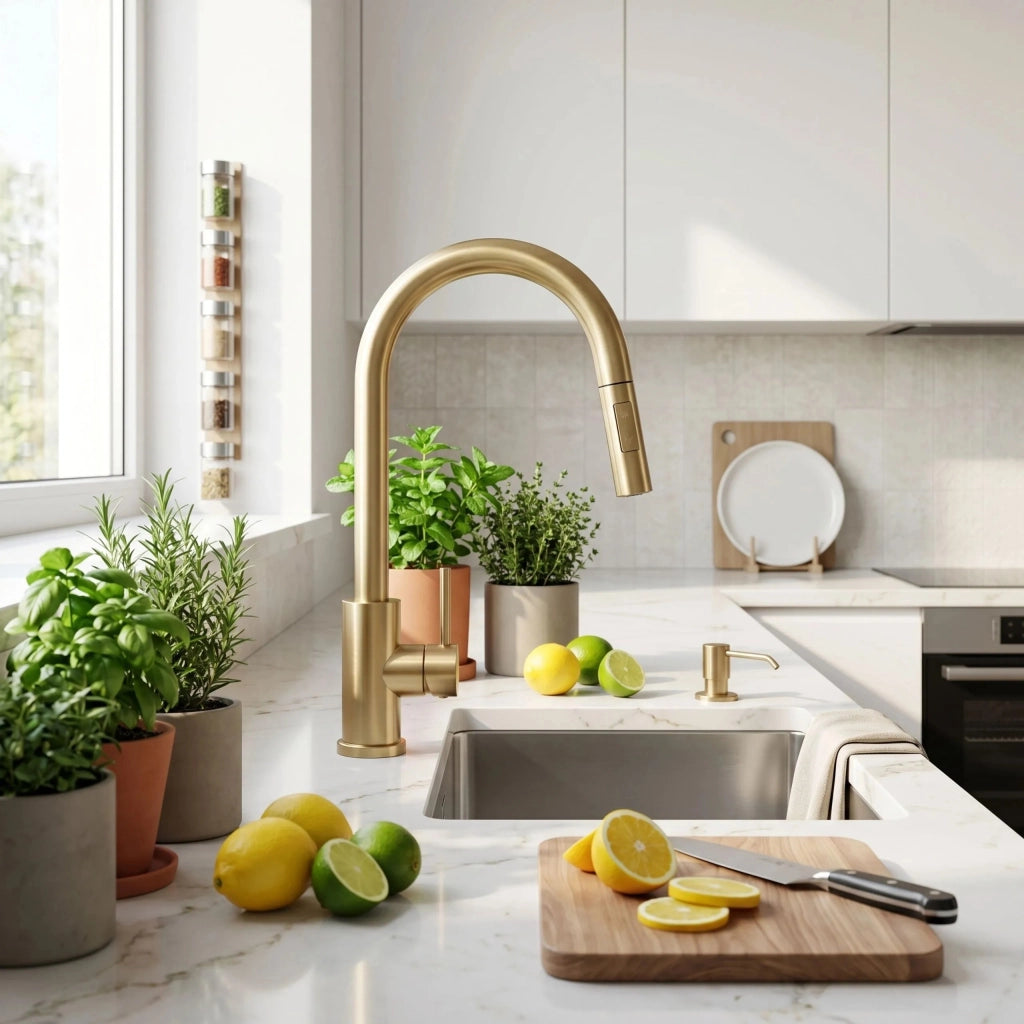 Rubinetto Da Cucina Rea Fresh Touch Brush Gold
