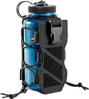 Supporto per bottiglia portatile con tasca per bottiglie da 32 oz - confezione riciclabile - nero Flessenholster con molletta di fissaggio