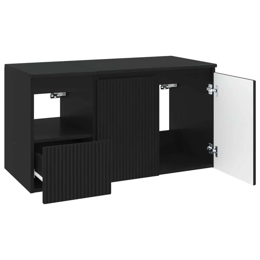 Set di mobili per il bagno 2 pz Nero Legno ingegnerizzato 3404115