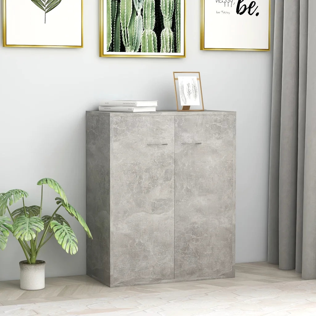 Credenza | Madia | Buffet da pranzo | Armadio da pranzo Grigio Cemento 60x30x75 cm in Legno Multistrato