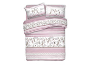 Copripiumino Sacco Piumone Pensieri Delicati Cotone Disegno Bau Bau - Matrimoniale - Rosa