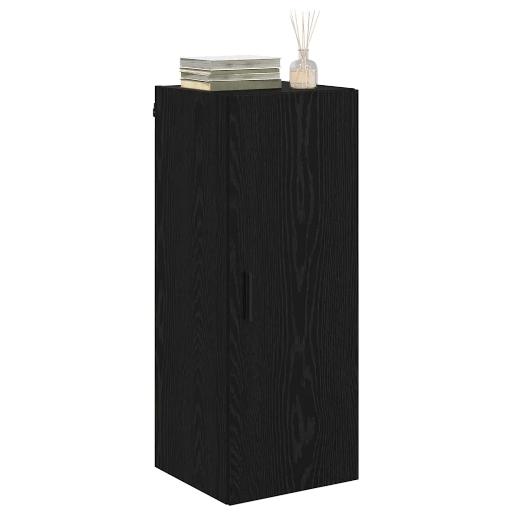 Pensile | Mobile a Parete Rovere Nero 34,5 x 34 x 90 cm Legno multistrato