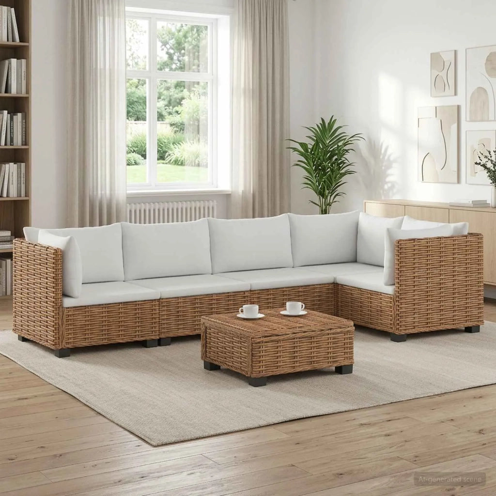 6 pz Set Lounge in Rattan con Cuscini GENDT Rattan naturale 3429854