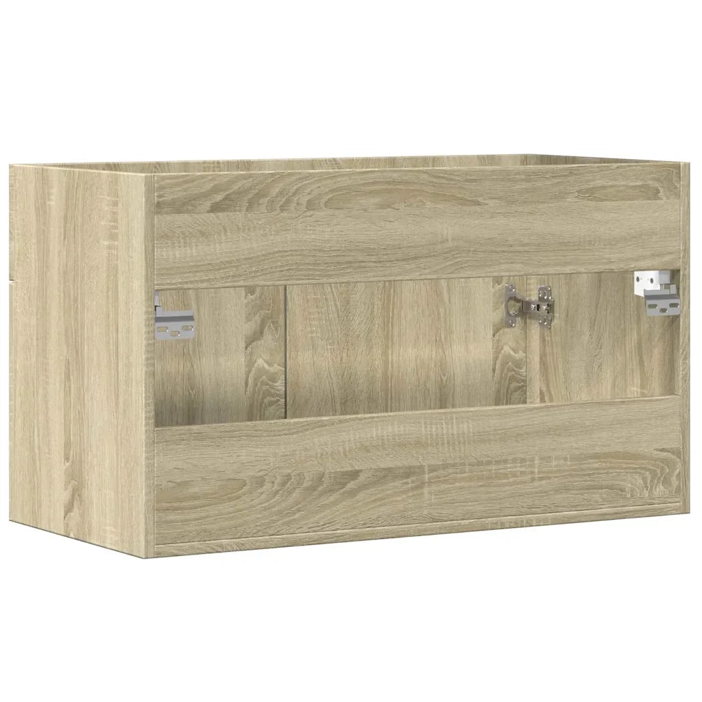 Mobiletto/contenitore moderno per lavabo da bagno 80 x 38,5 x 46 cm in legno di rovere Sonoma 02_0050794