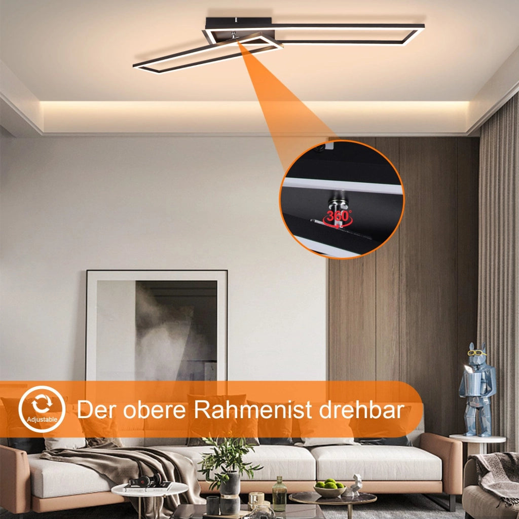 ZMH Lampada da soffitto plafoniera LED moderna 2 luci 32W 3000K per soggiorno camera letto