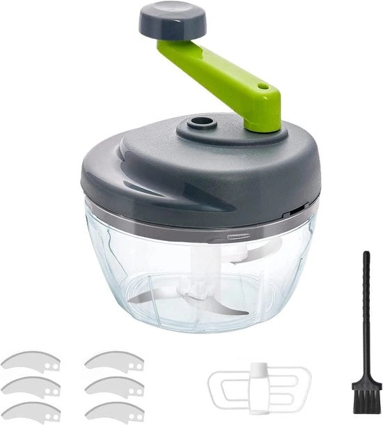 Uiensnijder manuale, attrezzata con 3 lame in acciaio inox, 3 lame extra e 1 mistificatore, per uva, verdure, frutta, carne, alimenti per bambini