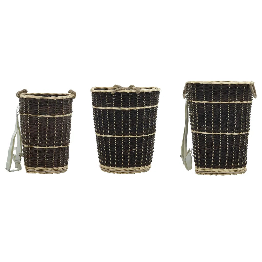 Cesta per Legna con Spallacci 57x51x69cm Salice Naturale CFW4136699