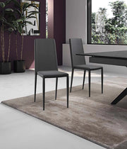 Cleo - Sedia in ecopelle grigio scuro 4 pz