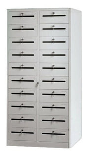 Cartelliera verniciata a 20 cassetti con feritoia per ufficio cm. 90x35x200h
