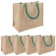 Borse in juta 5 pcs Naturale e Verde 26 x 22 x 14 cm 42012284