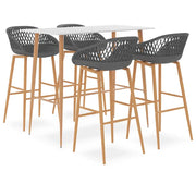 Set da Bar 5 pz Bianco e Grigio 3057436