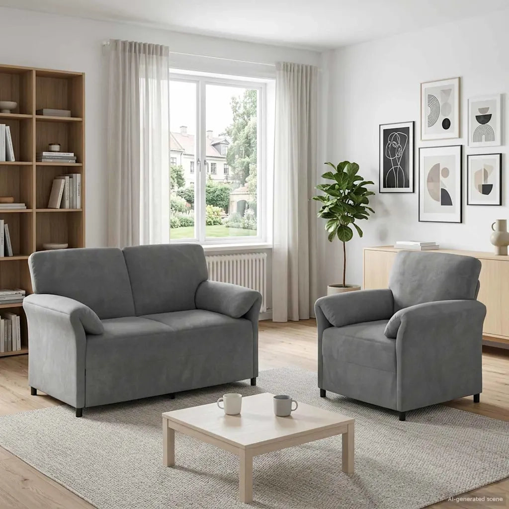 Set di divani 2 pz Grigio Scuro Velluto 3424886