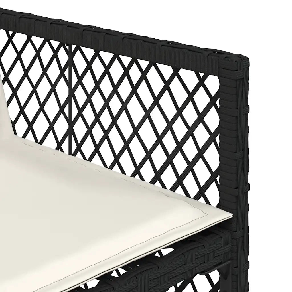 vidaXL Set da Pranzo da Giardino 9 pz con Cuscini Nero in Polyrattan