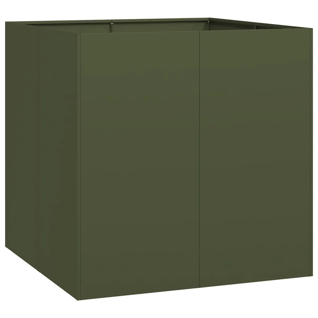 Fioriera Verde Oliva 80x80x80 cm in Acciaio 860783