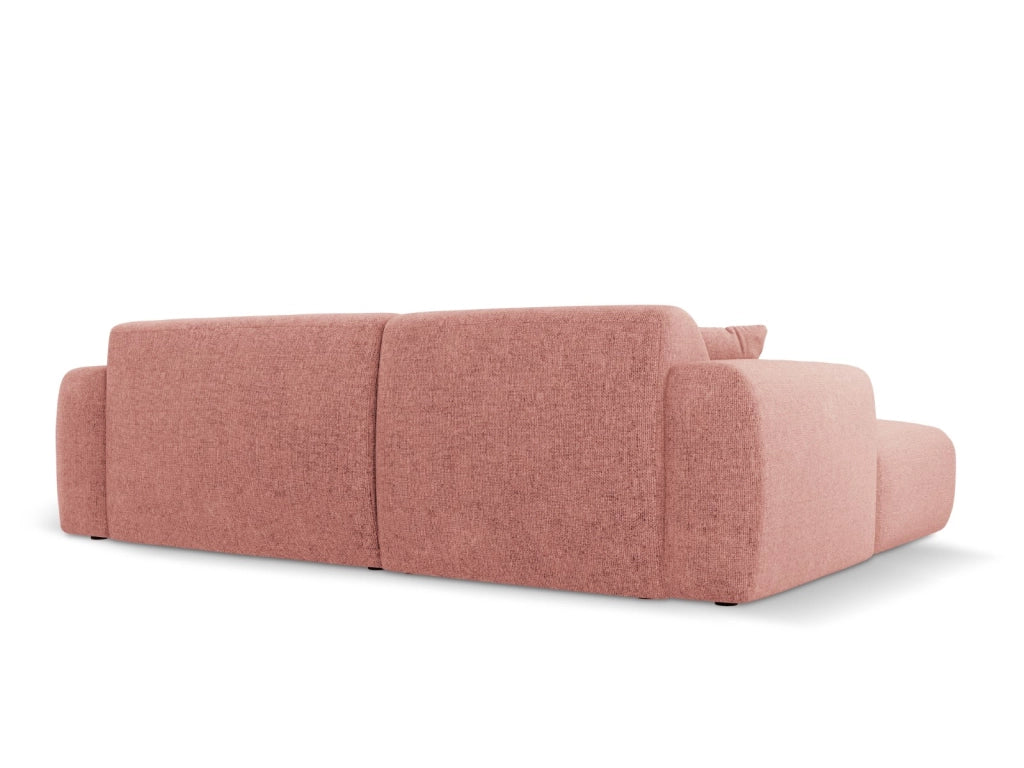 Cosmopolitan Design - Divano angolare destro "Nolio" 4 posti in ciniglia rosa 