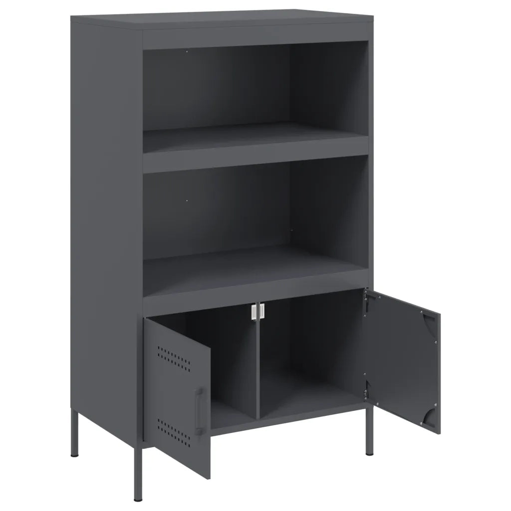 Credenza | Madia | Buffet da pranzo | Armadio da pranzo Antracite 68x39x113 cm in Acciaio