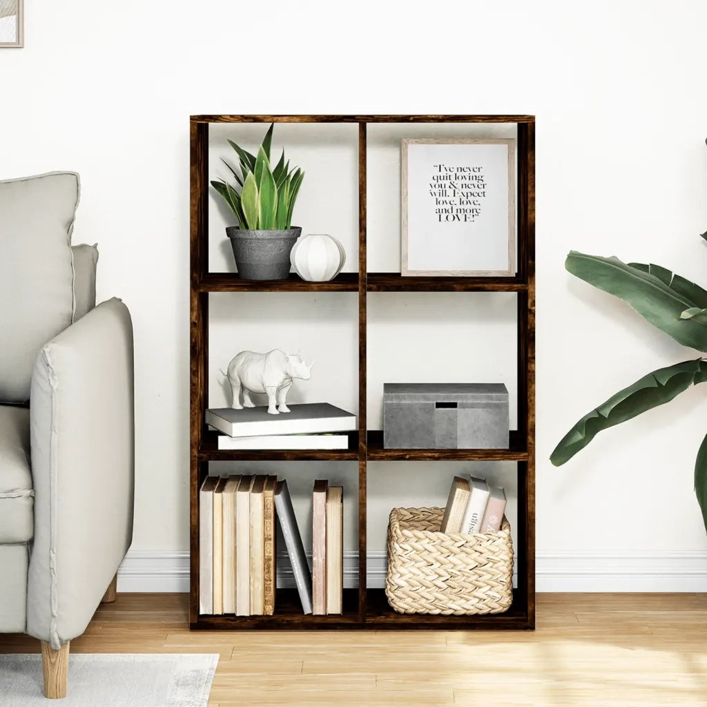 Libreria Divisorio Rovere Fumo 69,5x29x103,5cm in Truciolato 858016