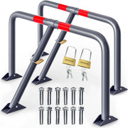 ® 2 X Sbarra Parcheggio Dissuasore 6 Chiavi Lucchetto Pieghevole Acciaio Robusto Barriera Sosta per Posteggio Posto Auto Catena Sbarramento