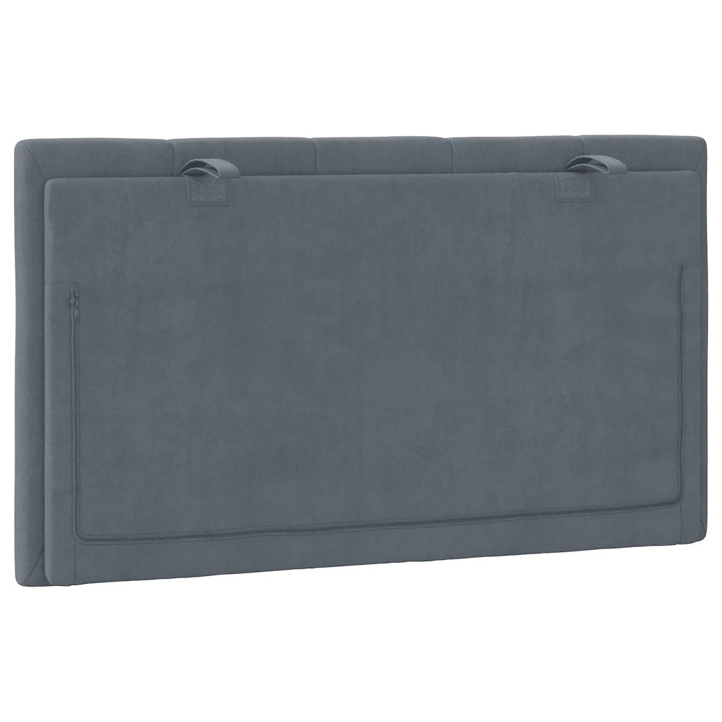 Cuscino Testiera Hanko Grigio Scuro 90 cm in Velluto CFW2617412