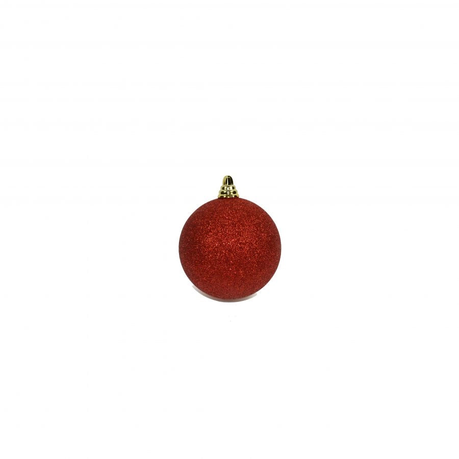PALLA 10CM GLITTERATA IN DISPLAY ROSSO